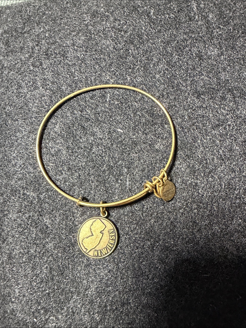 Gold New Jersey Charm Bangle Bracelet - Alex and Ani